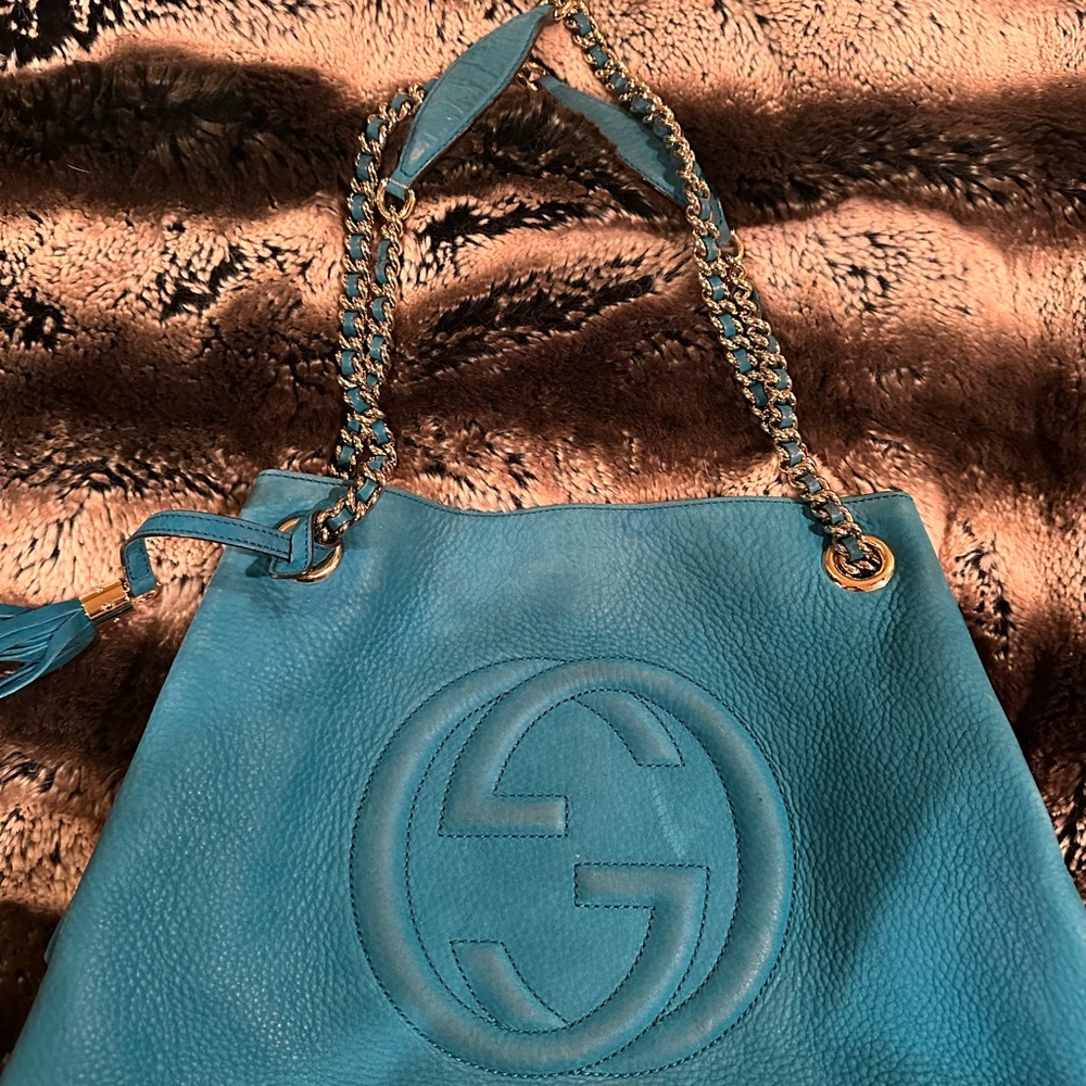 Turquoise blue authentic Gucci bag.